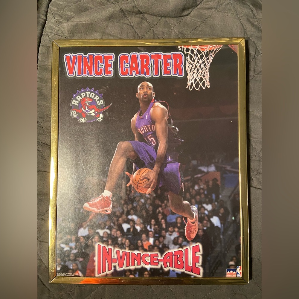 Vince Carter NBA Poster Dunk Toronto Raptors NBA Framed Art Print Home Decor